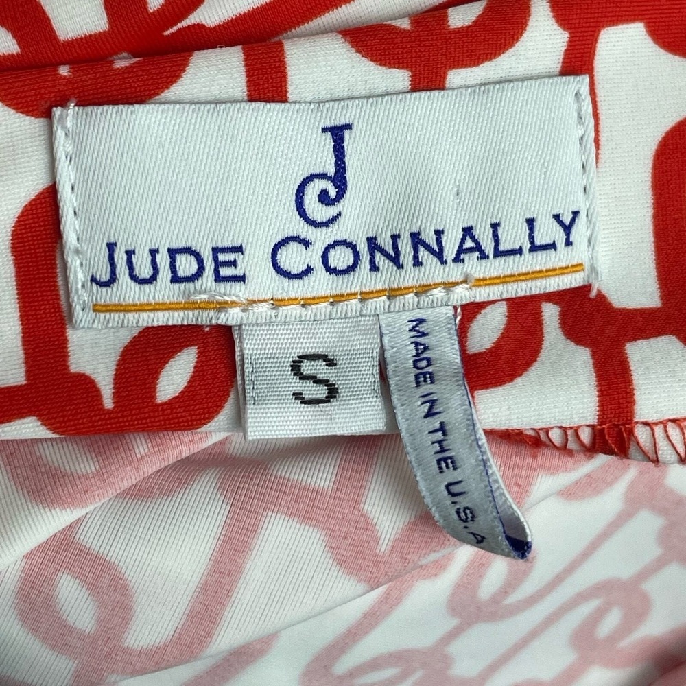 Jude Connally Dress S Red White Chain Link Sleeveless Pockets Coastal Resort - Picture 9 of 9